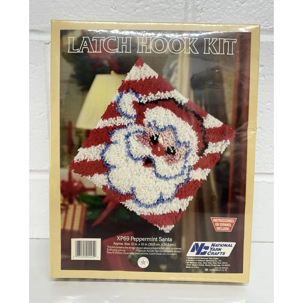 National Yarn Crafts Latch Hook Kit / XP69‎ Peppermint Santa / SEALED